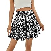 Berydress Womens Ruffle Mini Skirt 2025 Trendy Beach Vacation High Waisted Tiered A Line Casual Summer Boho Flowy Skirts