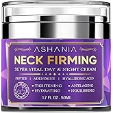 Ashania Neck Firming Cream : Skin Tightening Cream Moisturizer Face and Neck Lift Tightening with Hyaluronic Acid & Peptide & Adenosine Korean Skin Care & Advanced Formula 1.7 fl oz