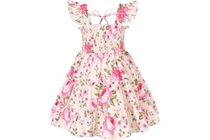 YOUNGER TREE Toddler Girl Dress Kids Sleeveless Ruffle Dresses for Girls Summer Outfits Beach Sundress