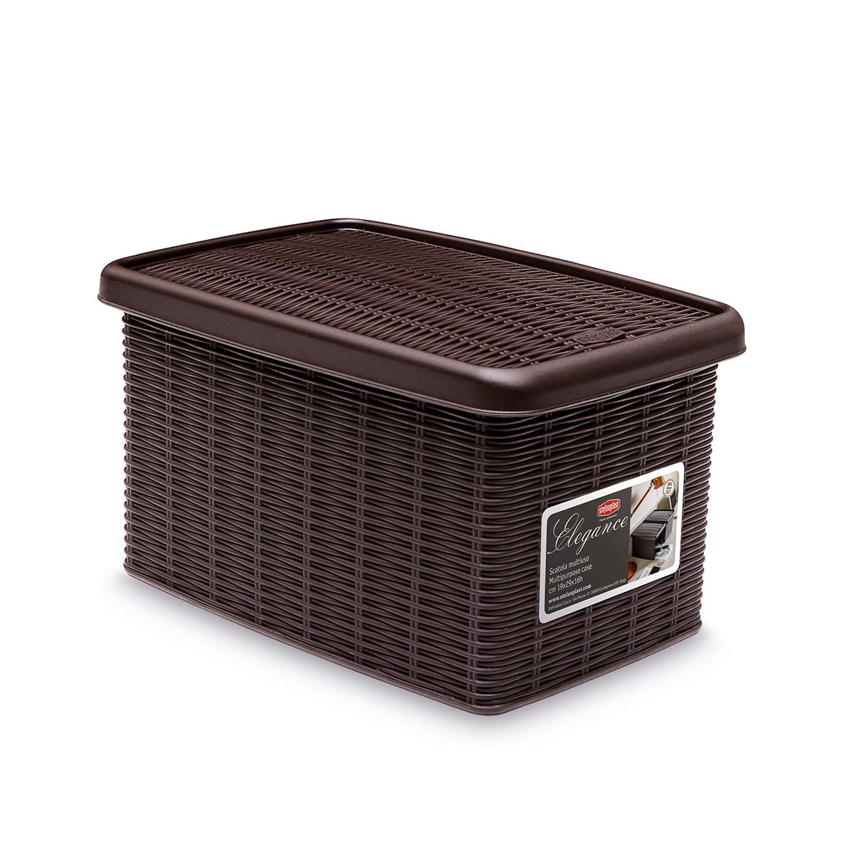 Stefanplast "Elegance Storage Box, Mocha, 19 x 29 x 16 cm