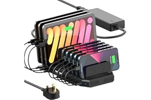 Alxum USB Fast Charging Station with Quick Charge 3.0, 10 Port Charging Stand for Multiple Devices, Compatible with iPad, iPh