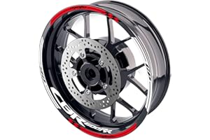 MC MOTOPARTS 17 inch Wheel Rim Stickers Decals Tape Compatible with CBR600RR 03-20 11 12 13 14 15 16 17 18 19 20 (RED)