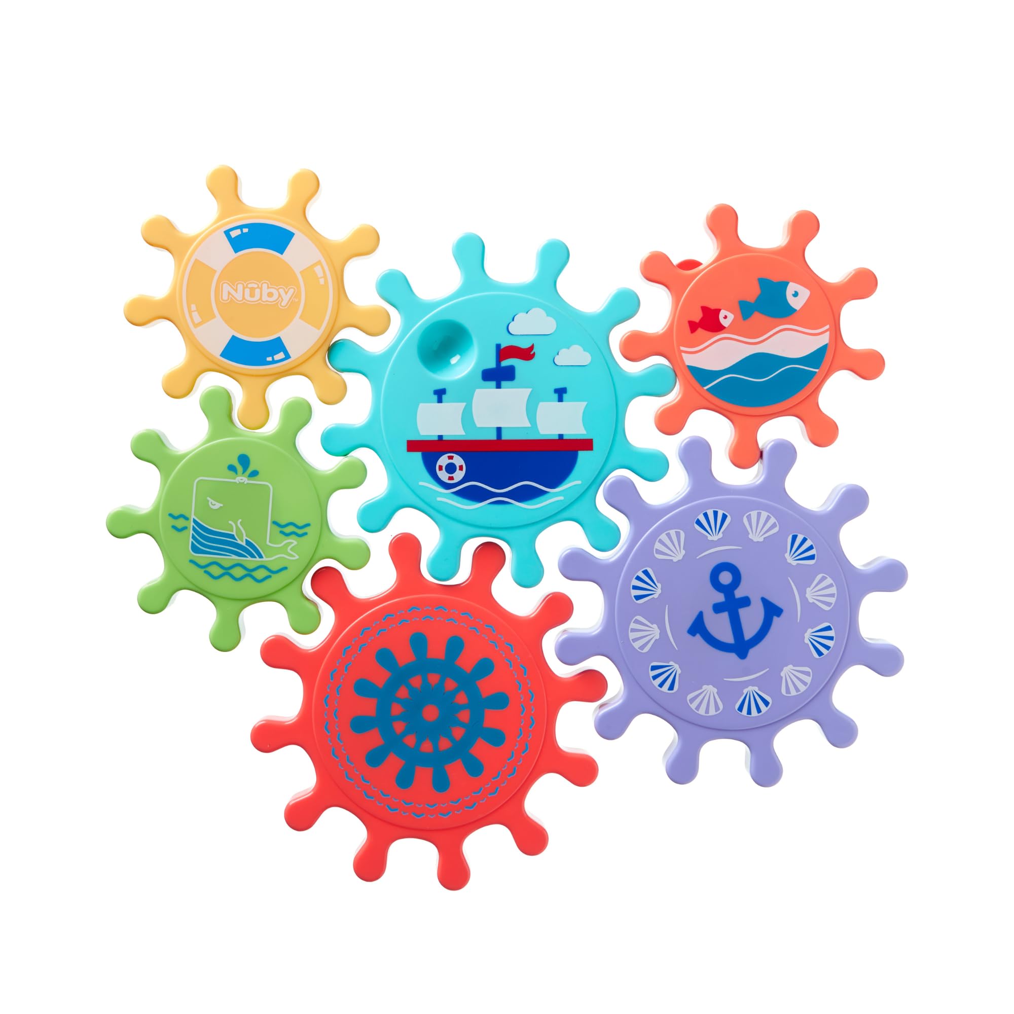 Nuby Bath Cogs Baby Bath Toy – Bright Colours | BPA Free | Easy to Assemble | Suitable for 12 Months Plus