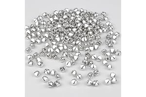 YIYA 200PCS Jingle Bells for Crafts Silver Bells Bulk Christmas Jingle Bells DIY Bells Metal Small Bells for Christmas Festival Decoration Wreath Holiday Home Decoration(0.4 Inch)