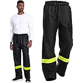 FWG Men’s Safety Rain Pants-Waterproof Heavy Duty Workwear with Reflective Tape for Outdoor Work
