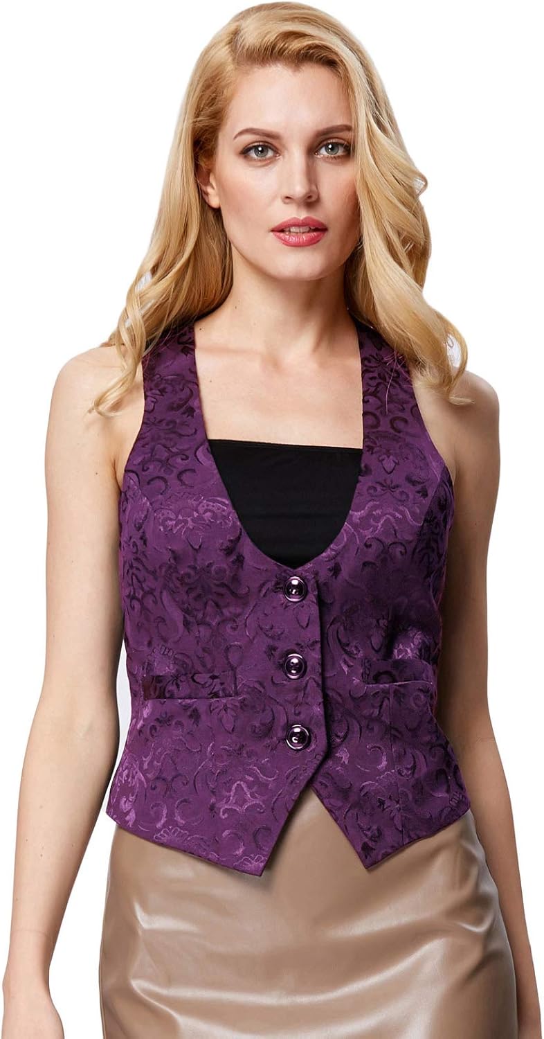 GRACE KARIN Femme Gilet de Tailleur Jacquard sans Manche Femme V??tements stargas.ie