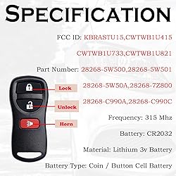 SUPALAND Keyless Entry Remote Control Key Fob