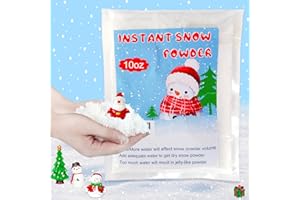 Blvochnnt 10 oz Instant Snow Powder,Add Water Grows to 100x,Make 5 Gallons of Fake Snow,Christmas Tree Artificial Snow Decor Crafts for Kid Sensory Activity Winter Holiday Party Supplies