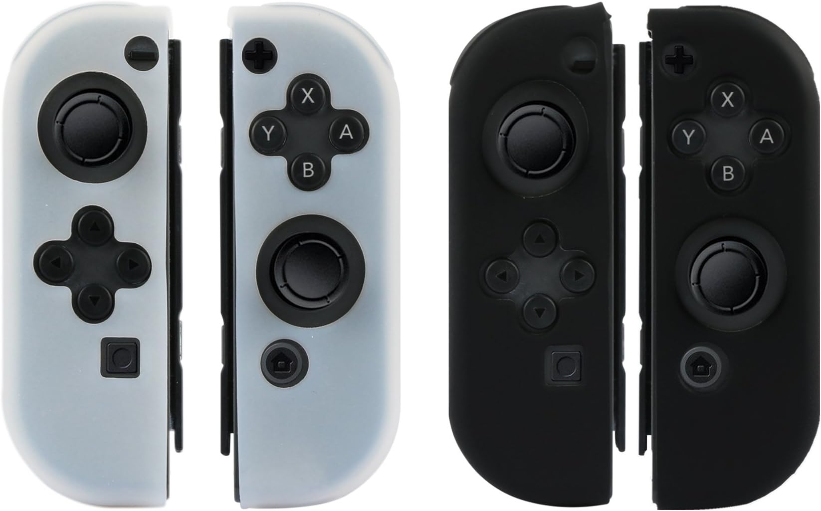 Switch Silicone Skin Covers, 4 Sets of Silicone Protector Skin Case Compatible with Nintendo Switch Joy-Con Controller Protective Kits Cases(Black and White)