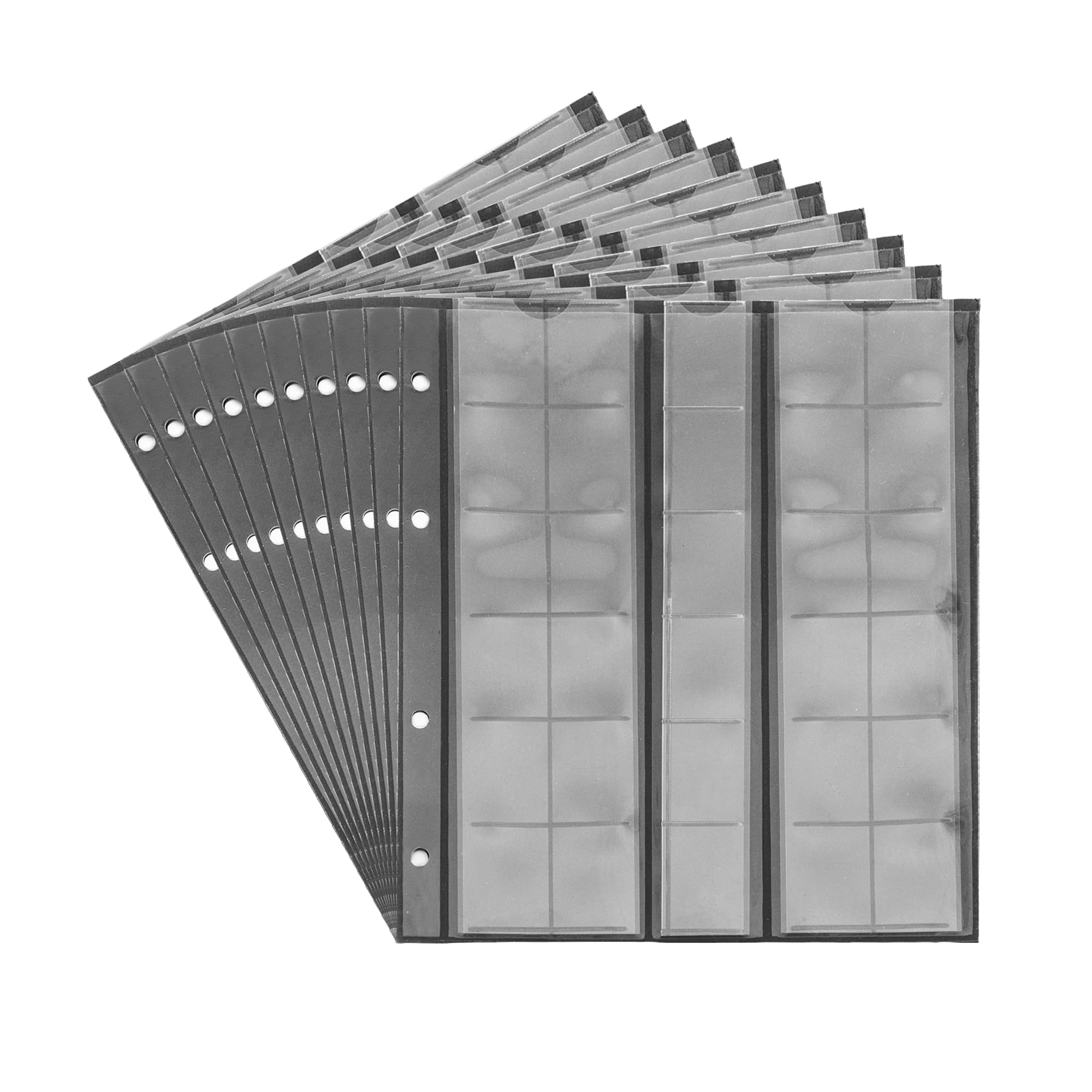 10 numismatic Prophila coin sheets, 30 pockets up to 25 mm Ø, e.g. 5 DM, 2 DM