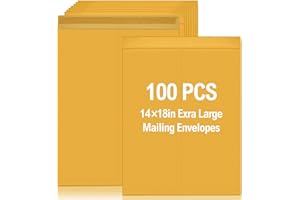 Motipuns 100 Pcs 14" x 18" Extra Large Mailing Envelopes 32lb with Gummed Flaps, Catalog Jumbo Craft Envelopes for Mailing, S