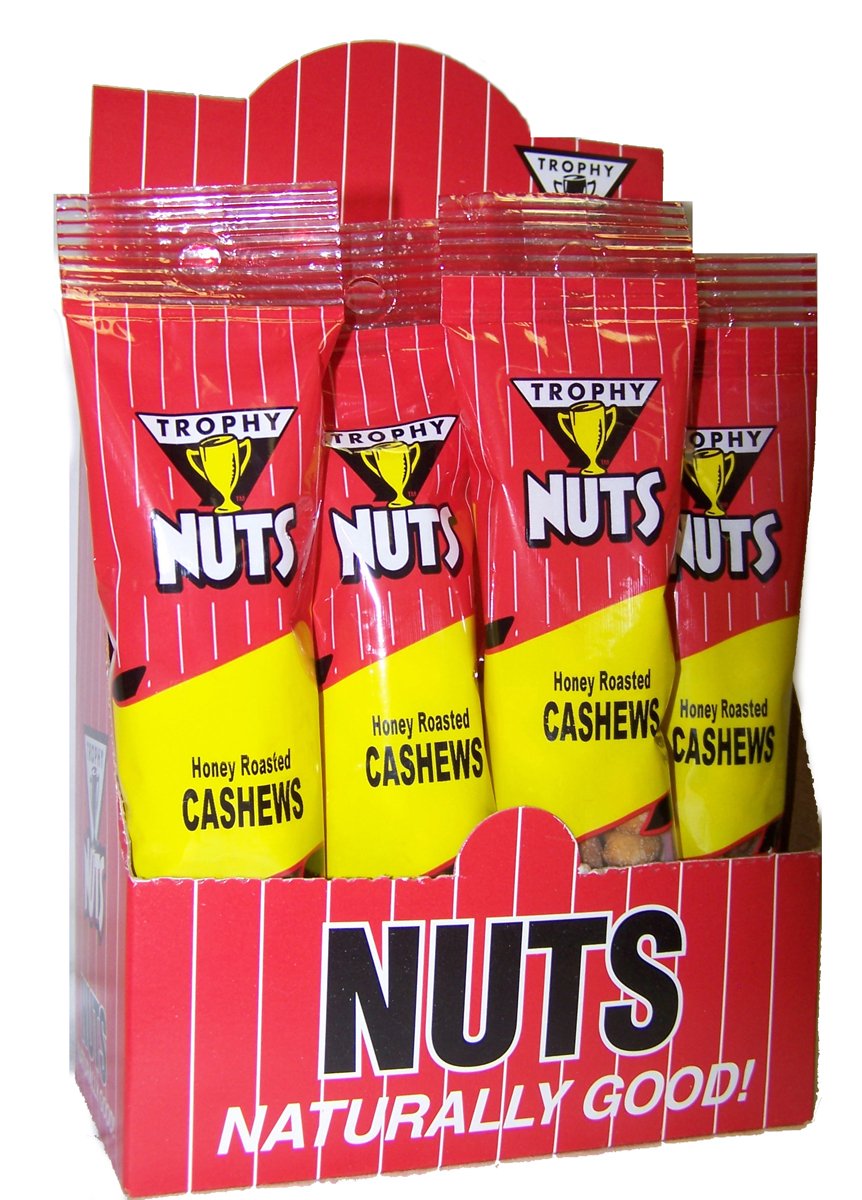 Trophy Nut Honey Roasted Cashews, 1.25Ounce Bags (Pack of