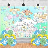 Cartoon Dog Birthday Party Backdrop Photo Background 𝓒𝓲𝓷𝓷𝓪𝓶𝓸𝓻𝓸𝓵𝓵 Birthday Party Decorations Banner Cartoon Dog Theme Photography Backdrop