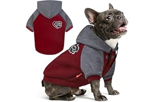 KYEESE Dog Hoodie Stretchy Cat Coat with Leash Hole Dogs Winter Coat for Cold Weather Pet Sweatshirt with Drawstring Soft Dog Clothes for Small Dogs Comfort Cat Sweater Warm Pet Clothes