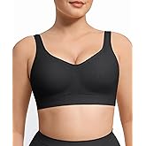 Wireless Push Up Bra for Women No Underwire Comfort Soft Daliy Bras, Wirefree Bralette Full Coverage Support Bras with Straps Black