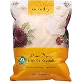 wisedry 8 LBS Silica Gel Flower Drying Crystals, Fine Crystals < 1mm, Color Indicating, Reusable