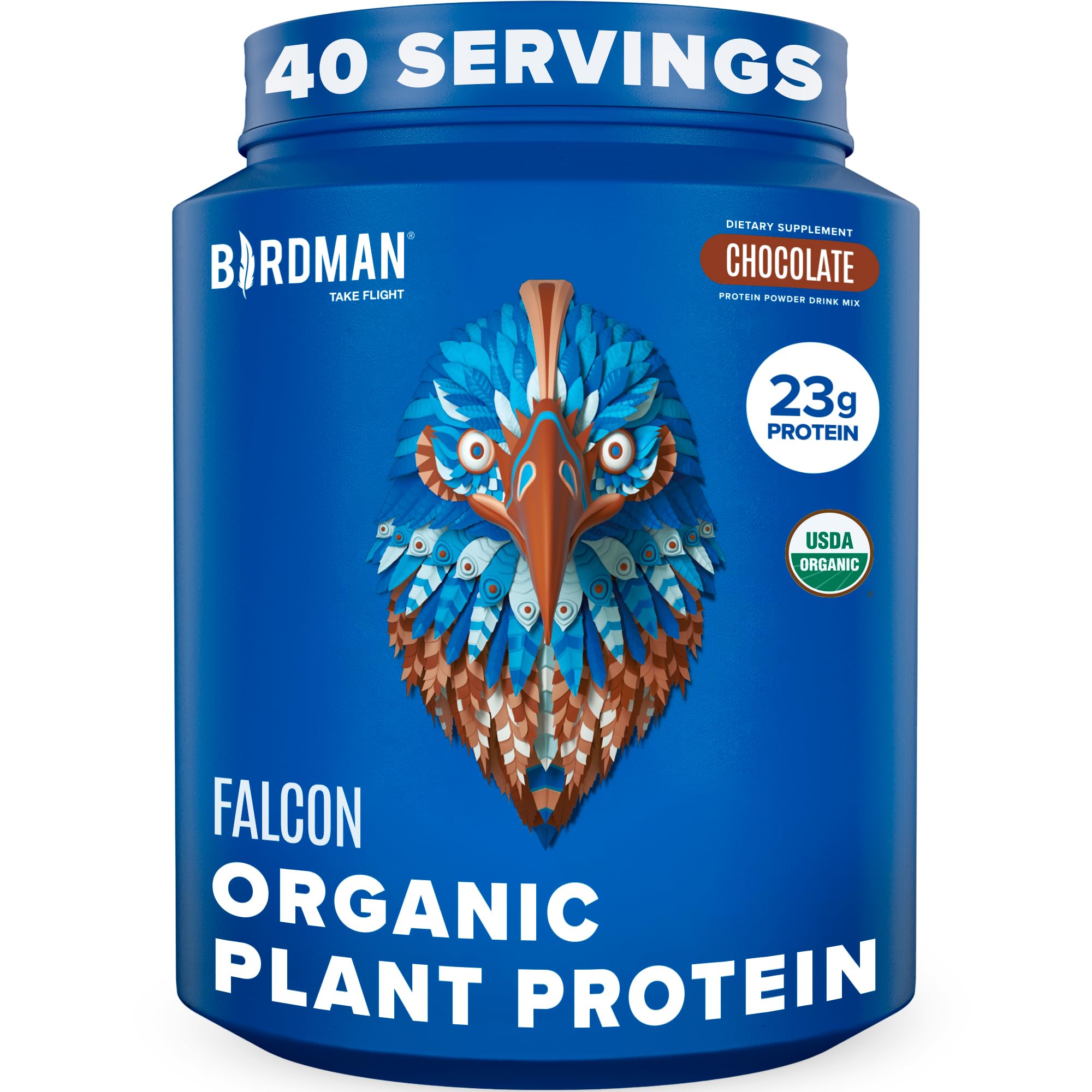 BIRDMAN Falcon Vegan Protein Powder Organic, Stevia