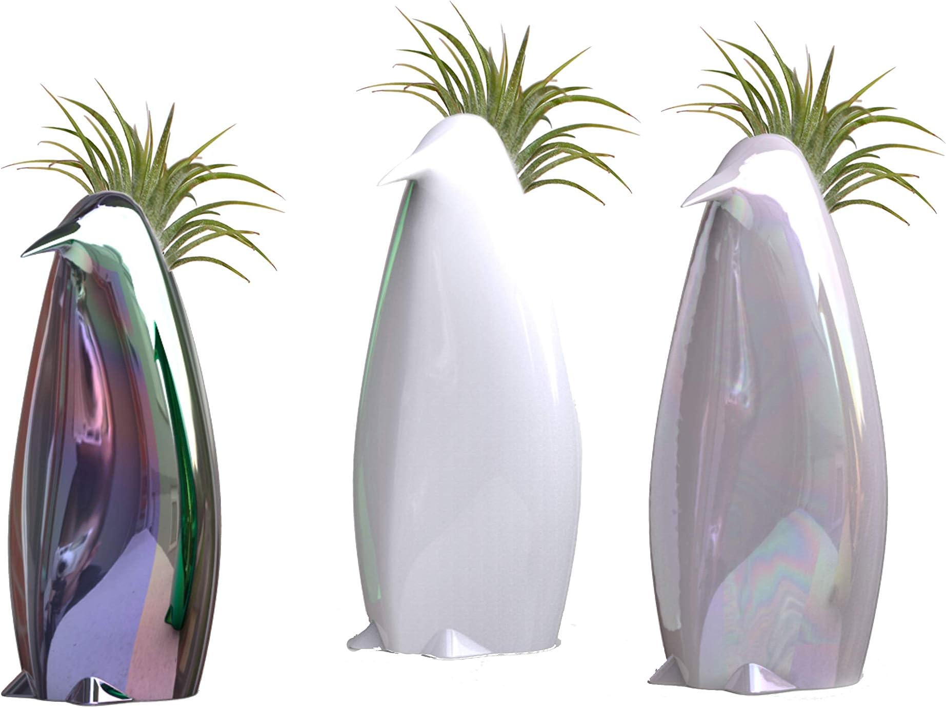LiveTrends Design Royal Penguin, 2" x 1.75" x 5.5", Gold/White/Pearl
