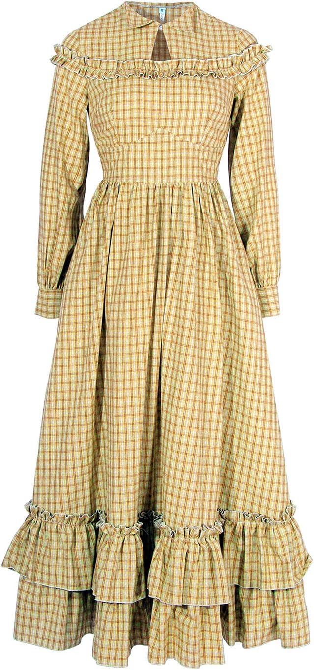 Women Girls American Pioneer Colonial Dress Prairie Costume