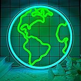 Ajoyferris Earth Neon Sign Planet Led Signs for Classroom Dimmable Earth Science Classroom Decor World Neon Light Sign For Bedroom Wall Decor Great Gift for Kids Students