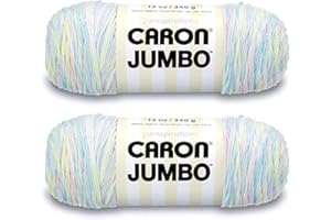 Caron Jumbo Prints Baby Rainbow Yarn - 2 Pack of 340g/12oz - Acrylic - 4 Medium (Worsted) - 595 Yards - Knitting/Crochet