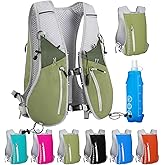 Hydration Running Vest for Women Men,Lightweight Breathable Reflective Hydration Pack with 500ml Water Bottle,Hydration Vest Pack Backpack for Hiking,Camping,Trail Running,Cycling,Race,Marathon