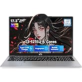 NIMO 17.3" IPS FHD-Student-Laptop, Intel 6 Cores i3-1215U 16GB RAM 512GB SSD (Beat 5 7520U, Up to 4.4GHz) Computer with 65W Type C Fingerprint Backlit Keyboard Wi-Fi 6 BT5.2, for Home and Business