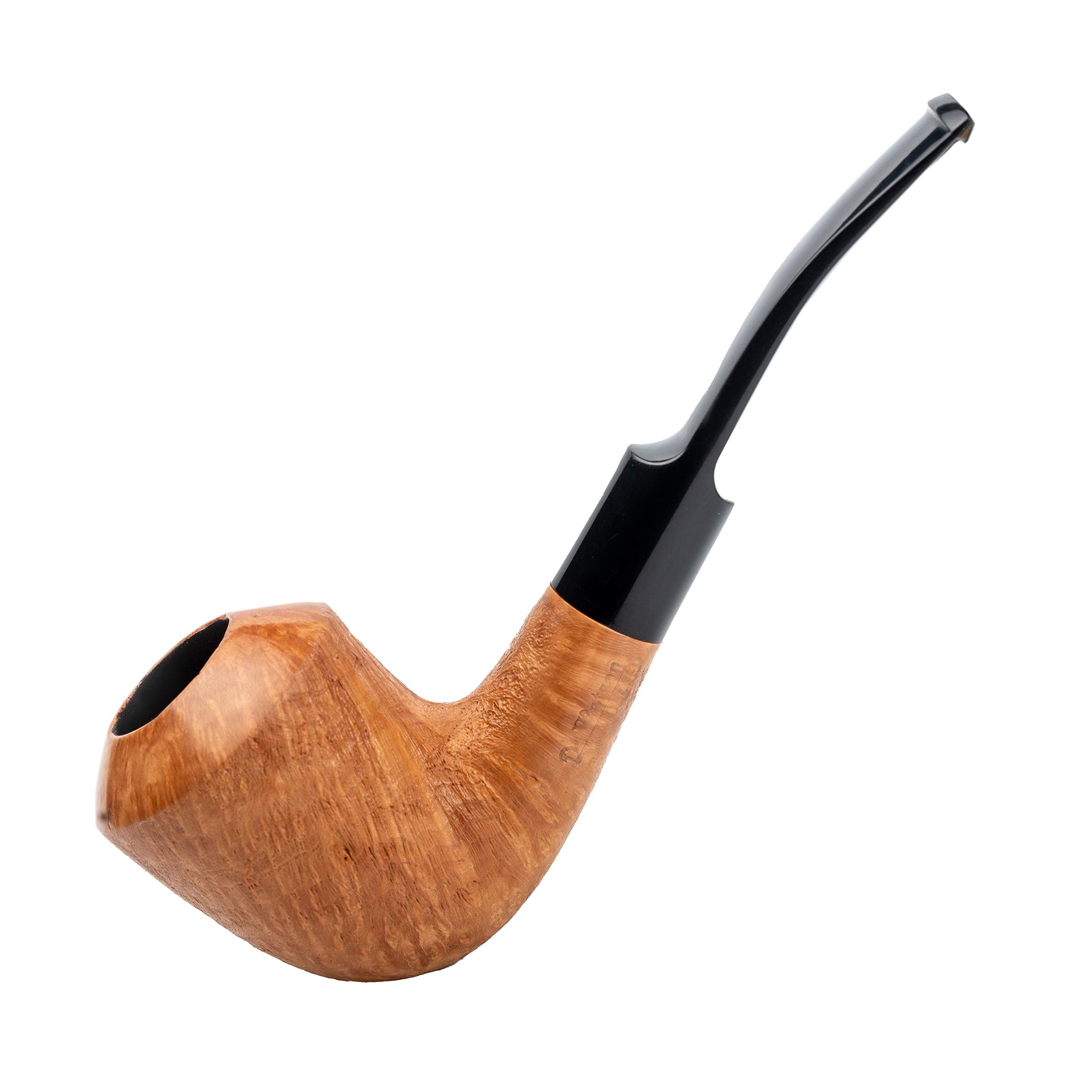 Dr. Watson - Tobacco Pipe, classic Bent Dublin shape, Handcrafted from Briar Root, Fits 9mm filter (Gold) — image 1