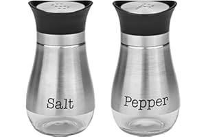 Fox Run Modern Salt and Pepper Shakers, Set of 2 Kitchen Shakers with 4 Ounce Capacity