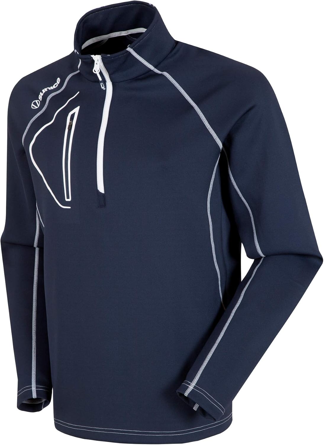 Sunice Allendale Men’s Half Zip Performance Pullover with Thermal Protection: Clothing