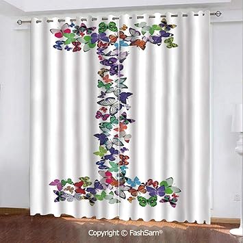 Amazon Com Fashsam Printed Blackout Curtains Alphabet Font Design