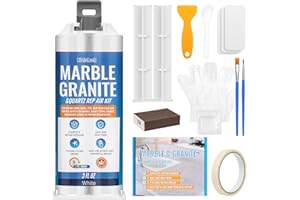 LIFEISLUCK Quartz Countertop Chip Repair Kit - White Granite & Marble Repair Kit, Suitable for Granite, Marble, Quartz Stone, and Other Stone Surface Crack Quartz Chip Repair Kit