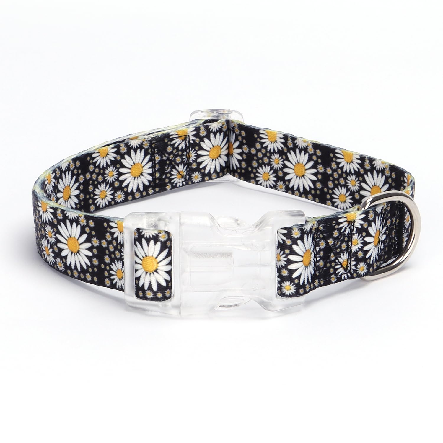 haoyueer Dog Collar for Small Medium Large Dogs, Adjustable Soft Puppy Cats Collars Multicolor Patterns Collars for Dogs Girl Boy Puppy Walking Running Training (L, Daisy)