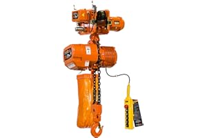 Prowinch 11000 Lbs 5 Ton Electric Chain Hoist with Trolley 3 Phase 208V-240/440-480V -20 ft Lifting Height, H3 Duty Class, G100 Chain for Heavy-Duty Lifting, Ceiling Pulley, Attic & Industrial Use