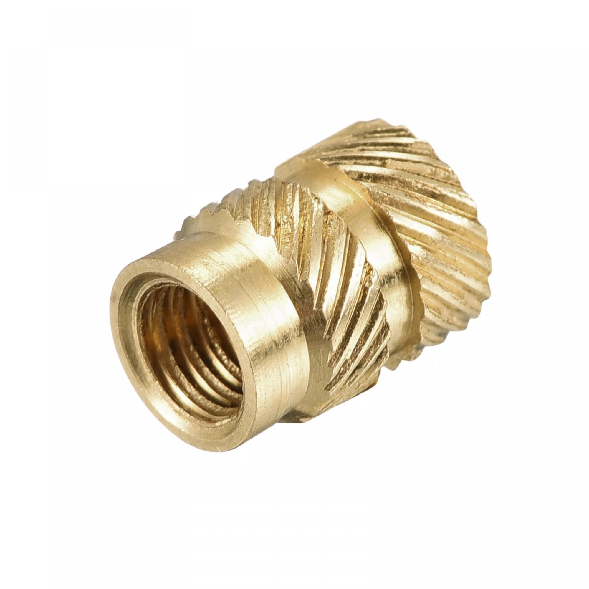 TOP-VIGOR 60Pcs M4 Threaded Knurled Insert Nuts, M4 x 8mm x 6mm OD 3D Printing Brass Nuts, Female Threaded Inserts Brass Heat Set Insert Embedment Nut for 3D Printing