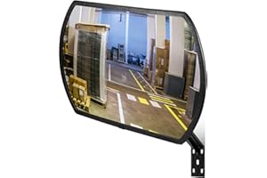Geetery 1 Piece 30" x 20" Garage Convex Security Mirror Outdoor Indoor Round Rectangular Acrylic Traffic Corner Mirror Blindspot for Wall Parking with Protective Film for Driveway