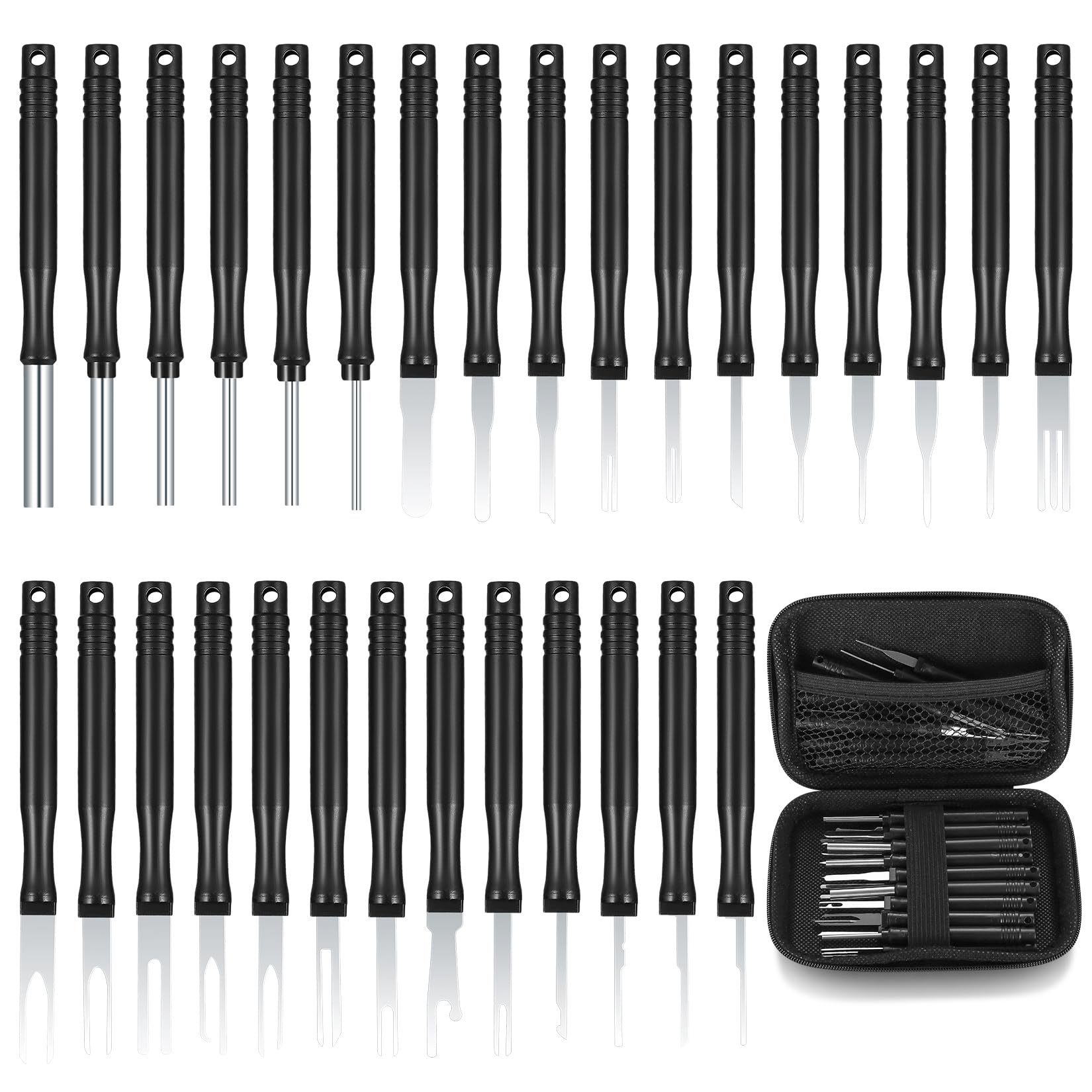 30 Pcs Terminal Removal Tool Kit, Pin Extractor Repair Tool, Auto Electrical Wire Connector Pin Removal Tool Kit, Remover Key Release Tools, Car Cable Plug Removal Tool for Most Connector Terminal