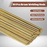 KITERI 50 Pcs 2mm x 250mm Brass Welding Rods Copper Brazing Solder Wire view 5