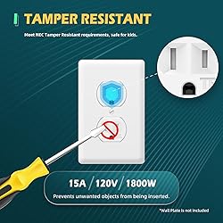 TOPELER Standard Electrical Wall Outlet, 15A