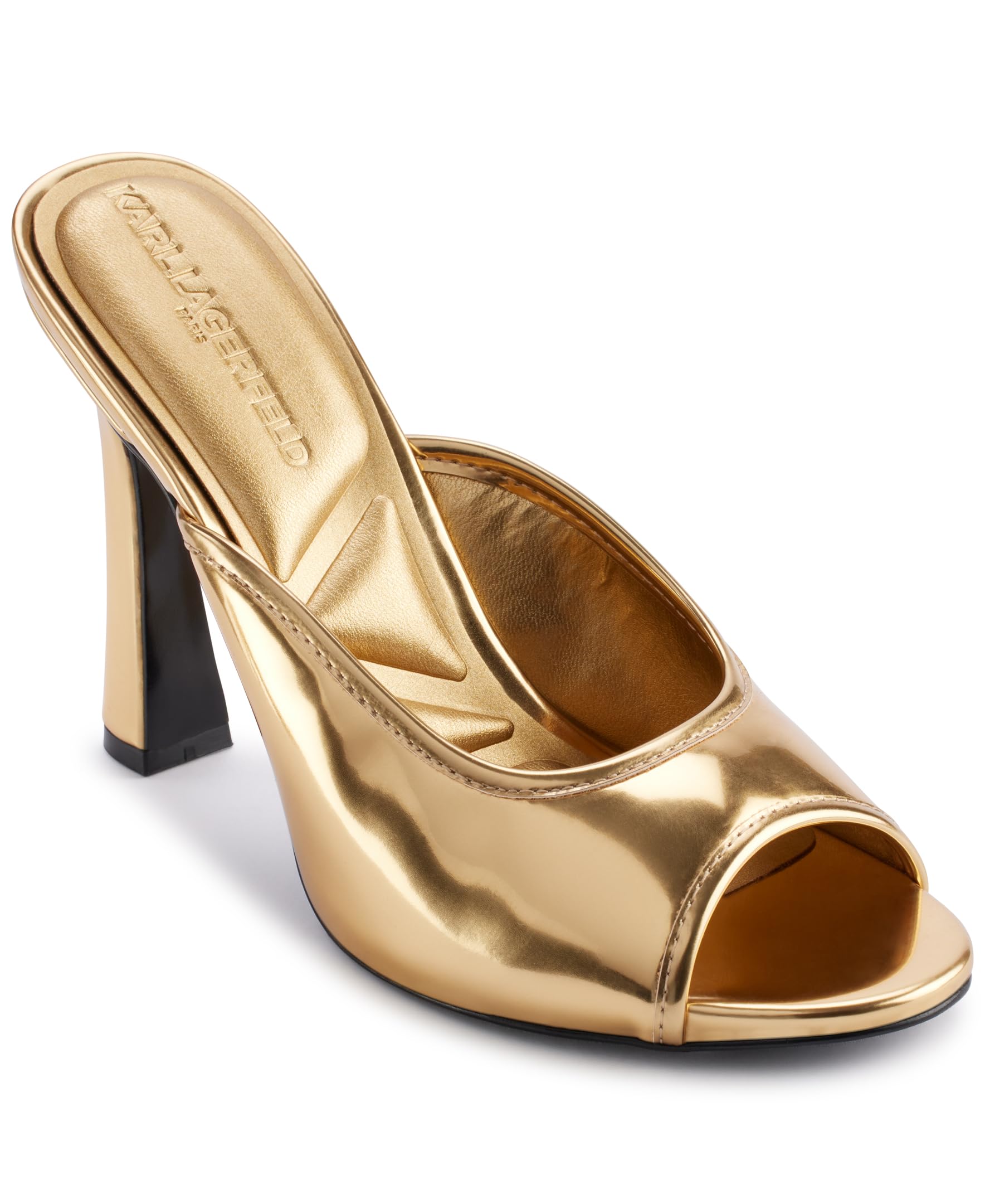 KARL LAGERFELD Paris Women’s Shoes Women’s Sandals, Gold,9.5