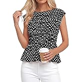 BTFBM Casual Short Sleeve Shirts Summer 2026 Going Out Tops for Women Trendy Polka Dots Work Blouses Tunics