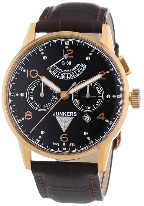 Junkers Herren-Armbanduhr XL G 38 Analog Automatik Leder 69645
