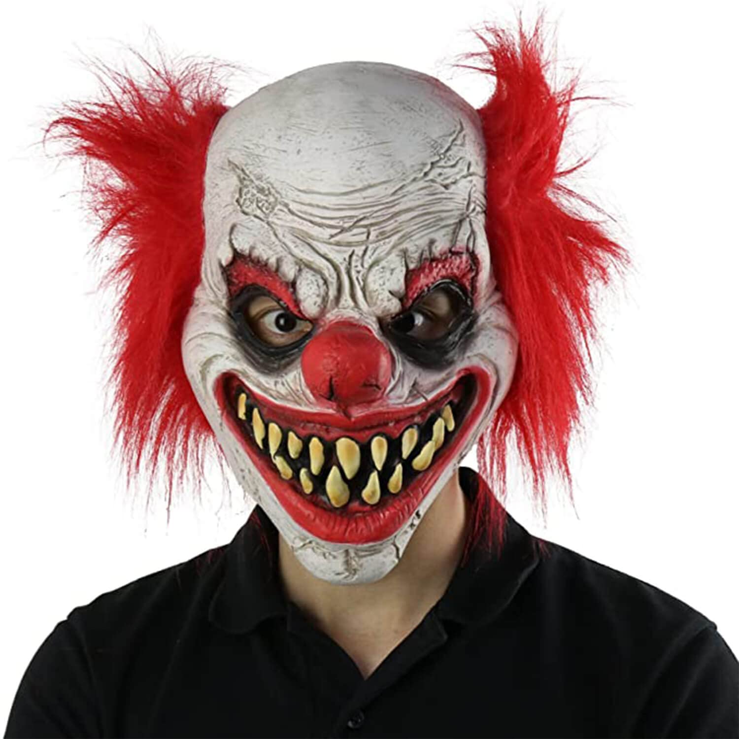 PARTYGEARS Clown Mask Realistic Halloween Party Latex Creepy Mask for Adult Cosplay Costum Scary Party Accessories