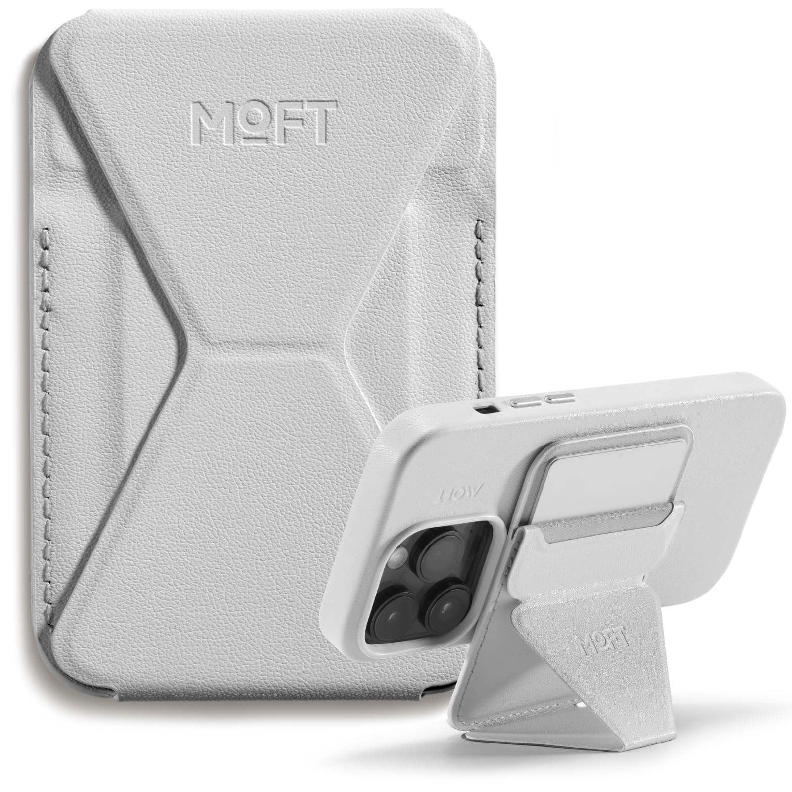 MOFT Snap Magnetic Phone Stand Magsafe Compatible Wallet for iPhone 17 16 15 14 13 12 Series, with 3 Viewing Angles, Enhanced Magnetic Strength, 2 Card Holder, Misty Cove Grey — image 1