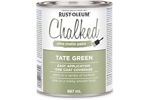 Rust-Oleum Chalked Ultra Matte Paint Multi-Surface DIY Paint for Cabinets, Furniture, Crafts in Tate Green (379495), 887 mL