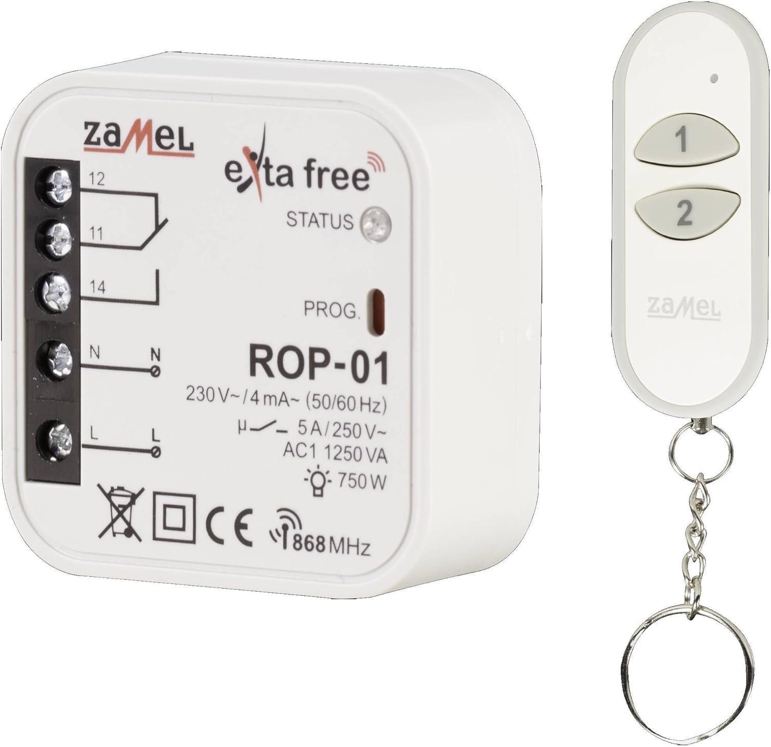 Exta Free Wireless Remote Light Switch Control Set, Universal. 1 Piece, RZB-05, Weiß - Image 5
