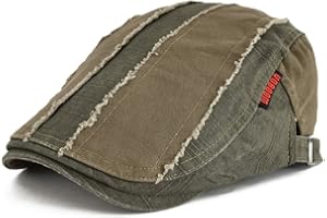 VOBOOM 100% Cotton Distressed Ivy Newsboy Caps Cabbie Gatsby Hat