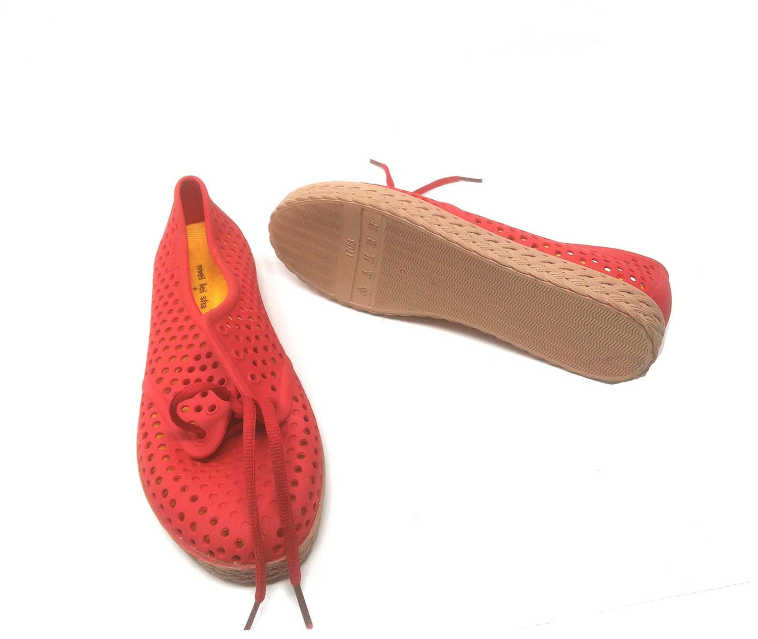 di grazia girls/women breathable fashion shoes, rainy shoes, lace sneakers (red, red-fibre-shoe-37)