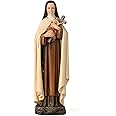 BC Catholic Saint Therese of Lisieux Statue, Religious Figure, Inspirational Gift for Home décor, 10" H, Renaissance Sculpture Handmade by Buildclassic