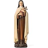 BC Catholic Saint Therese of Lisieux Statue, Religious Figure, Inspirational Gift for Home décor, 10" H, Renaissance Sculpture Handmade by Buildclassic